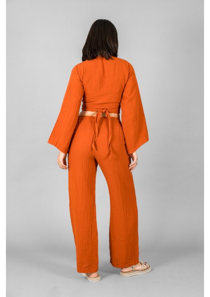 Müslin Kadın Bağlama Detaylı Crop modelleri