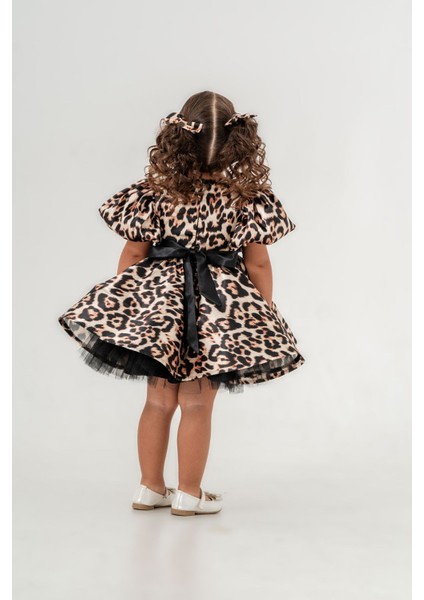 Kız Çocuk Leopar Desenli Tarz Elbise fırsatları