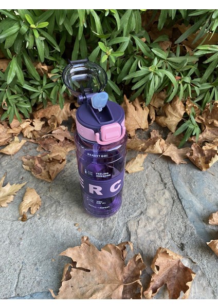 Motivasyon Matarası Şeffaf 800ML Suluk Su Şişesi Spor Matarası Bpa Içermaz (Askılı) modelleri
