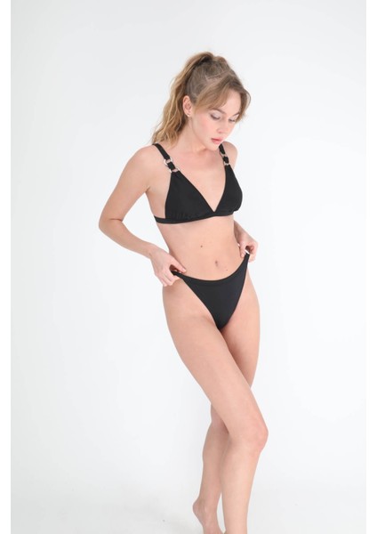 Narince Kadın Bikini Altı Siyah Halka Detaylı Plaj Giyim fiyatları
