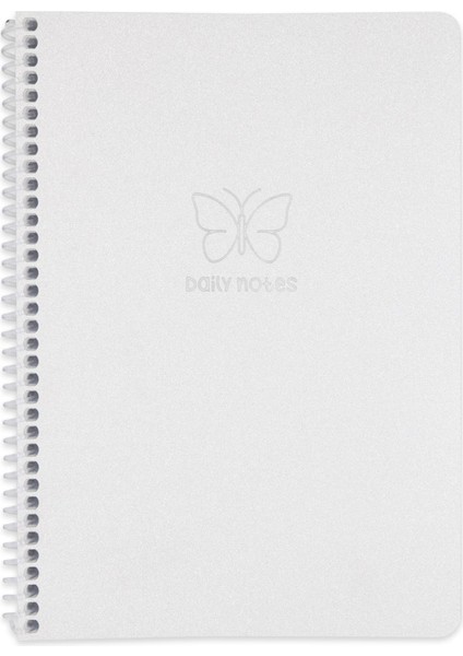 Keskin A4 Kareli Spiralli Glitter Defter - Beyaz