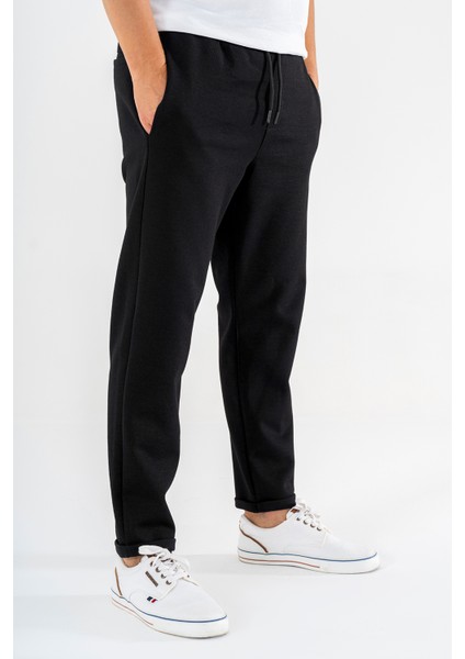 Erkek Siyah Jogger Eşofman Altı Duble Paça Spor Rahat Pantolon fiyatları