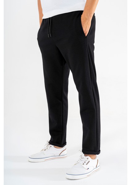 Erkek Siyah Jogger Eşofman Altı Duble Paça Spor Rahat Pantolon modelleri