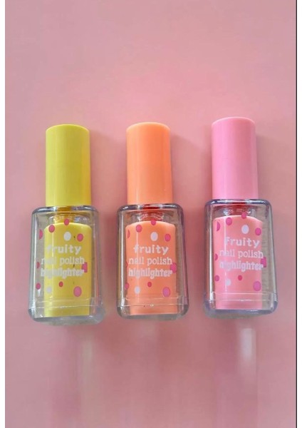 Oje Şeklinde Pembe Sarı Turuncu Renkli Üç Adet Fosforlu Keçeli Kalem Seti fiyatları