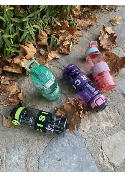 Motivasyon Matarası Şeffaf 800ML Suluk Su Şişesi Spor Matarası Bpa Içermaz (Askılı)