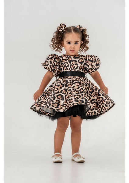 Kız Çocuk Leopar Desenli Tarz Elbise fiyatları