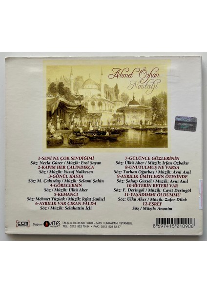 Ahmet Özhan Nostalji CD (Orijnal Dönem Baskı Cd) fiyatları