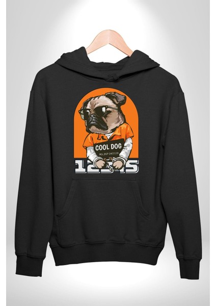 Cool Köpek Hapishane Güneş Gözlük Erkek Kadın Siyah Dijital Baskılı Kapüşonlu Sweatshirt Hoodie