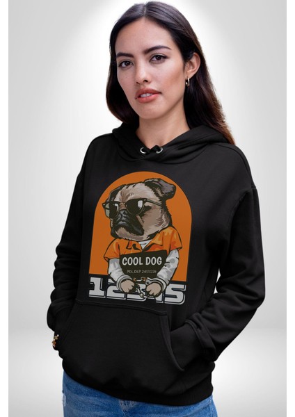Cool Köpek Hapishane Güneş Gözlük Erkek Kadın Siyah Dijital Baskılı Kapüşonlu Sweatshirt Hoodie indirimleri
