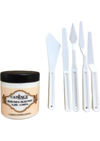 Rölyef Pasta 250 ml ve 5'li Spatula Seti Dekoratif Yüzey ve Sanat Çalışmaları İçin fiyatları