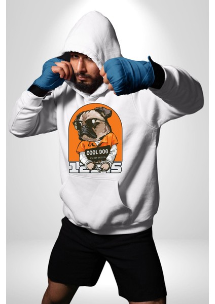 Cool Köpek Hapishane Güneş Gözlük Erkek Kadın Beyaz Dijital Baskılı Kapüşonlu Sweatshirt Hoodie fiyatları