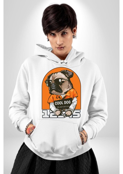 Cool Köpek Hapishane Güneş Gözlük Erkek Kadın Beyaz Dijital Baskılı Kapüşonlu Sweatshirt Hoodie modelleri