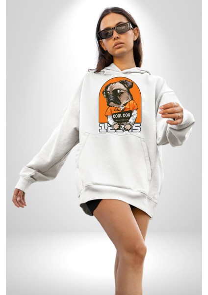 Cool Köpek Hapishane Güneş Gözlük Erkek Kadın Beyaz Dijital Baskılı Kapüşonlu Sweatshirt Hoodie fırsatları