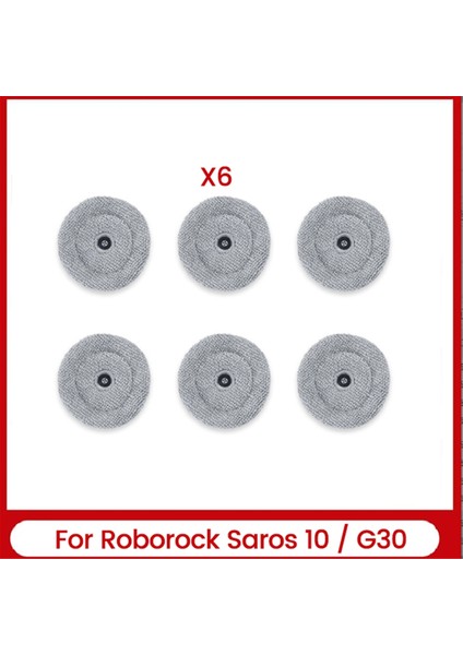 Roborock Saros 10 / G30 Robot Süpürge Aksesuarları Için Yedek Paspas Bezi Pedleri Yeniden Kullanılabilir Yıkanabilir Paspas Pedi 6 Adet (Yurt Dışından)