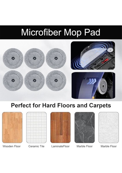 Roborock Saros 10 / G30 Robot Süpürge Aksesuarları Için Yedek Paspas Bezi Pedleri Yeniden Kullanılabilir Yıkanabilir Paspas Pedi 6 Adet (Yurt Dışından) modelleri