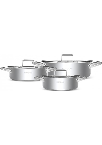 Montreal Indüksiyon Tabanlı 6 Parça Çelik Sahan Set