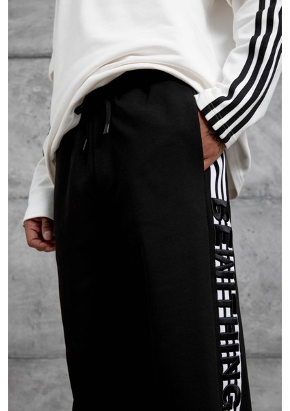 Siyah Bewithing Yazılı Baggy Kalıp Eşofman Altı fiyatları