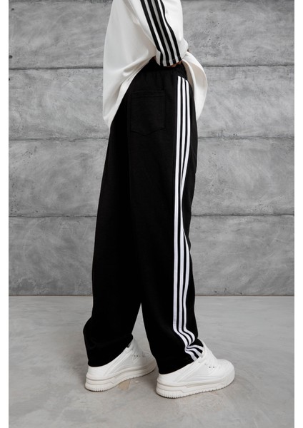 Siyah Bewithing Yazılı Baggy Kalıp Eşofman Altı modelleri