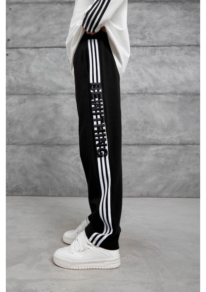 Siyah Bewithing Yazılı Baggy Kalıp Eşofman Altı fırsatları