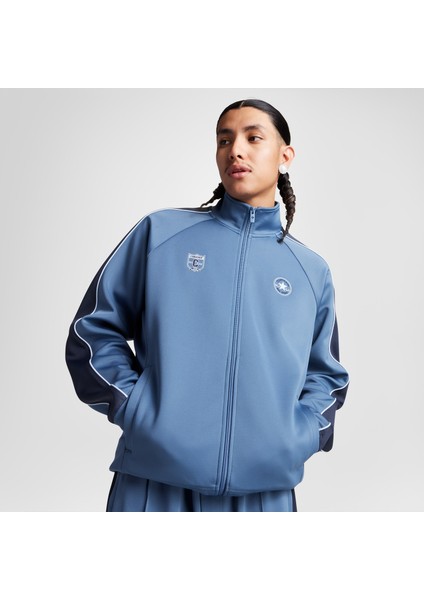 10027327.480 Retro Track Jacket Mavi Regular Fit Düz Erkek Zip Ceket