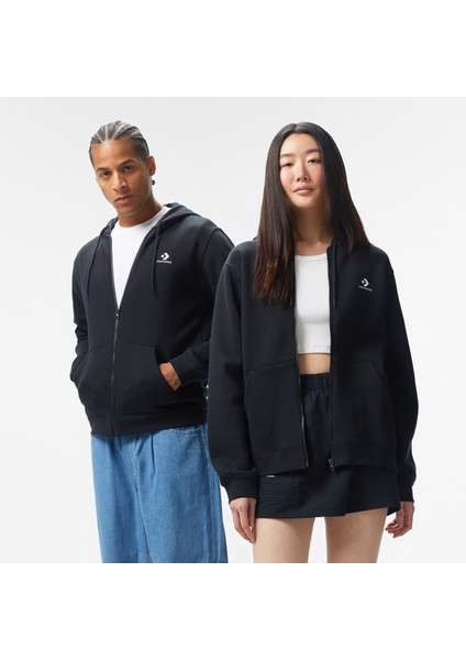 Unisex Fermuarlı Siyah Eşofman Üstü.001