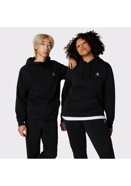 Go-To Embroidered Star Chevron Unisex Siyah Günlük Sweatshirt.001