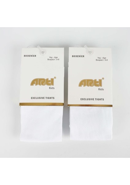 Micro 80 Kız Külotlu Çorap - Beyaz