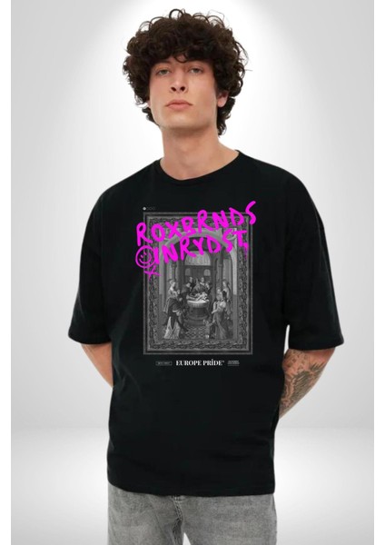 Vaftiz Bebek Papa Sanat Lenard Gaultier Sanat Grafik Baskılı Pamuklu Penye Kadın Erkek Siyah Tişört