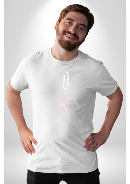 Gothic Sokak Stili Minimal Tasarım Grafik Baskılı Pamuklu Penye Kadın Erkek Beyaz Tişört