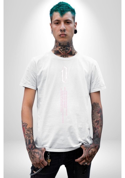 Gothic Sokak Stili Minimal Tasarım Grafik Baskılı Pamuklu Penye Kadın Erkek Beyaz Tişört modelleri