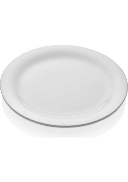 2128.PW - Soft 6'lı Beyaz Yuvarlak Servis Tabak Seti 28 Cm, Thermoset Melamin