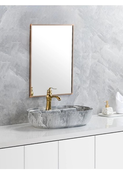 Mermer Desenli Tezgah Üstü Seramik Çanak Lavabo Banyo Lavabosu fiyatları