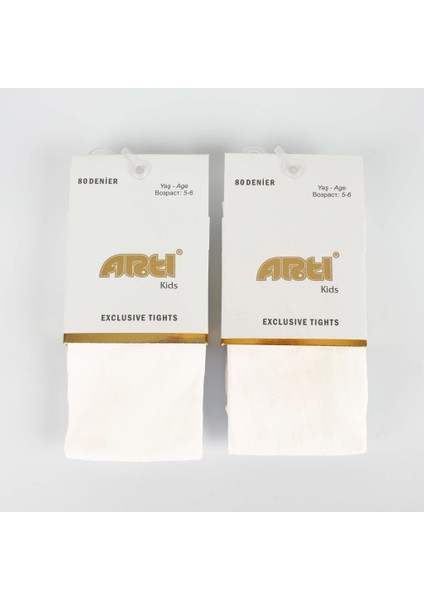 Micro 80 Kız Külotlu Çorap - Krem