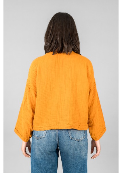 Müslin Kadın Cep Detaylı Uzun Kol Bluz indirimleri