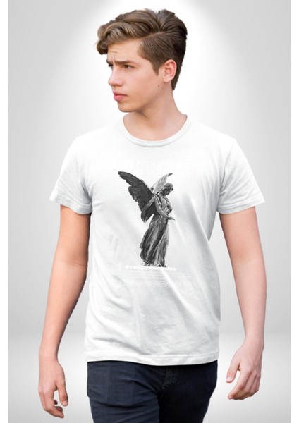 Modern Sanat Yunan Kadın Melek Grafik Baskılı Pamuklu Penye Kadın Erkek Beyaz Tişört modelleri