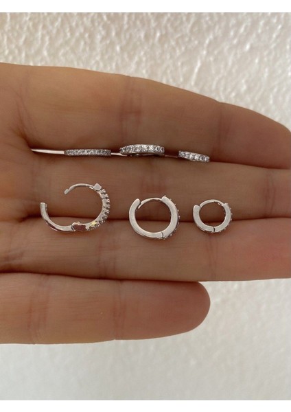 Zirkon Taşlı, Tragus, Helix Ve Lobe Uyumlu, Tekli Şık Tasarım Piercing Küpe Modeli modelleri