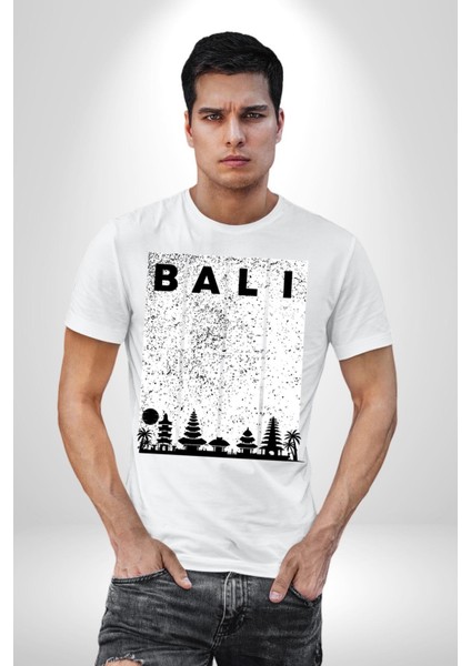 Bali Endonezya Grafik Baskılı Pamuklu Penye Kadın Erkek Beyaz Tişört fiyatları
