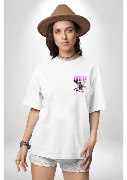 Sokak Stili Katil Aşk Meleği Minimal Cep Baskılı Pamuklu Penye Kadın Erkek Beyaz Tişört