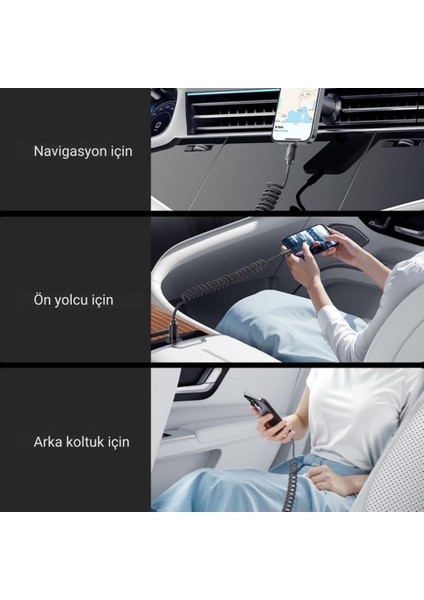 1.2 mt E-Marker Çip Sprial Kablo 100W Usb-A To Usb-C Şarj Kablosu PD100W Type C Şarj Kablosu modelleri