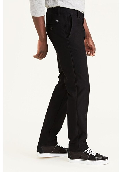 Smart 360 Comfort Knit Siyah Slim Fit Chino Pantolon