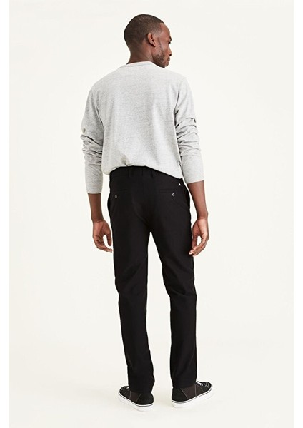 Smart 360 Comfort Knit Siyah Slim Fit Chino Pantolon