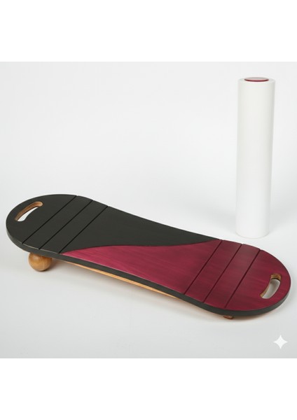 Siyah/kırmızı Denge Tahtası Balance Roller Board Çift Fonksiyonlu Sörf Eğitim Tahtası Kaykay Eğitim Tahtası fırsatları