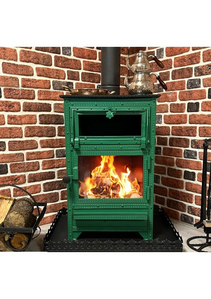 Yeşil Lüks Fırınlı Şömine