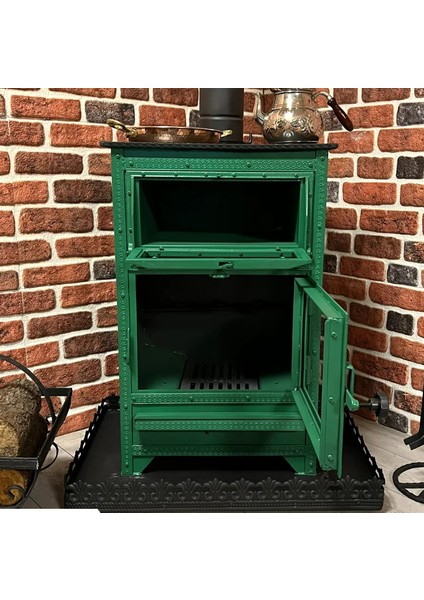 Yeşil Lüks Fırınlı Şömine fiyatları