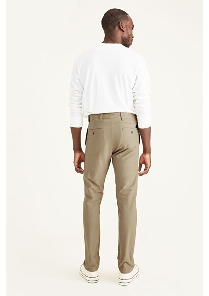 Smart 360 Comfort Knit Bej Slim Fit Chino Pantolon