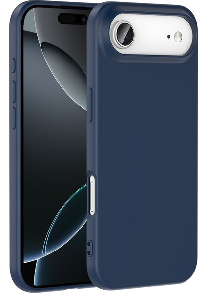 iPhone 17 Air Kılıf Mara Lansman Soft Silikon Içi Kadife Lacivert modelleri