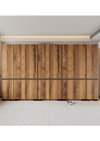 Floransa 16 Kapılı FLR16-IA3 Ceviz- Antrasit Gardırop-Çok Amaçlı Dolap-Yüklük fiyatları