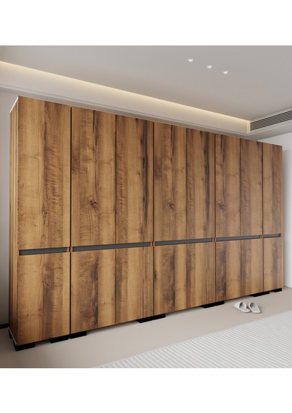 Floransa 16 Kapılı FLR16-IA3 Ceviz- Antrasit Gardırop-Çok Amaçlı Dolap-Yüklük modelleri