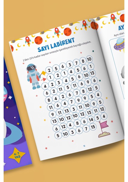 Uzay Aktivite & Boyama Kitabı 2’li Set - 4-7 Yaş Çocuklar Için - 60 Sayfa - Eğitici ve Eğlenceli Etkinlik Kitapları