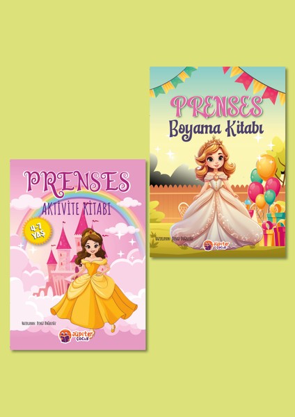 Prenses Boyama & Aktivite Kitabı 2’li Set - 4-7 Yaş Çocuklar İçin - 60 Sayfa - Eğitici ve Eğlenceli Etkinlik Kitapları